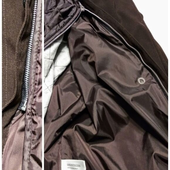 Gallery Brown Midi Coat Removable Liner Medium - Picture 10 of 12